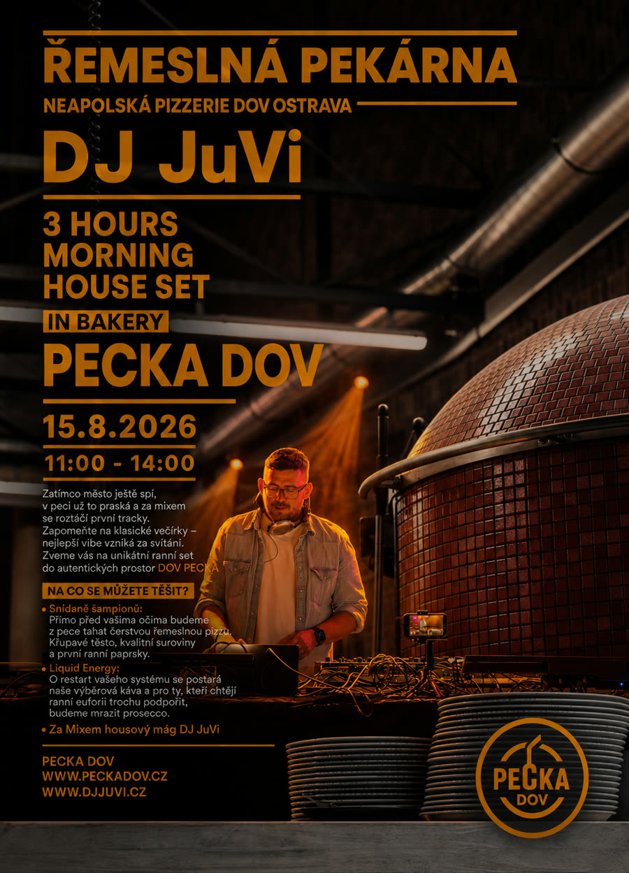 Plakát akce — Bakery Pecka, DOV Ostrava (15.8.2026)